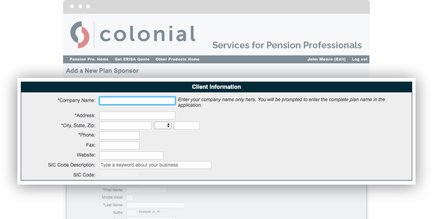 demonstrating the client information form